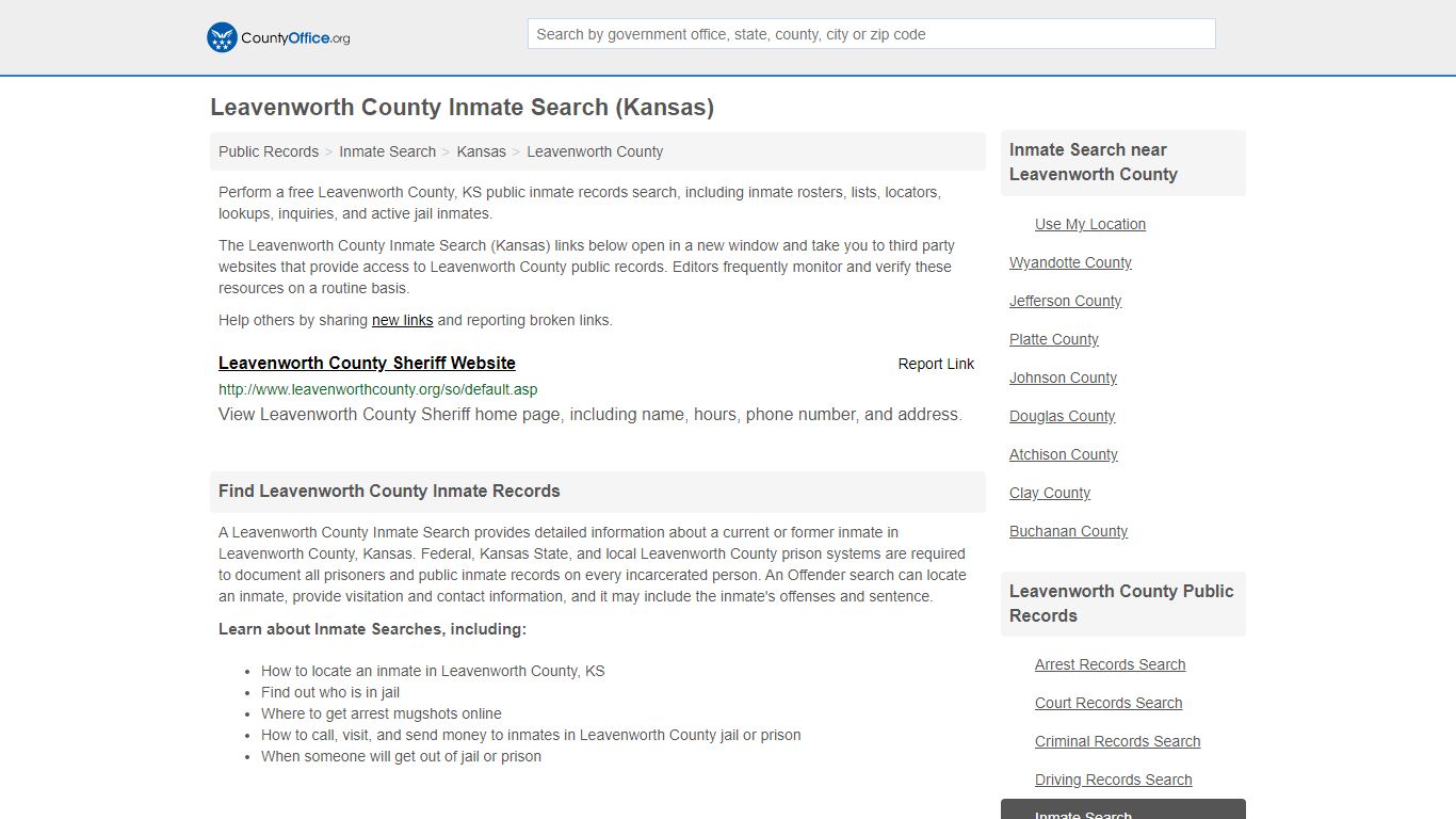 Inmate Search - Leavenworth County, KS (Inmate Rosters ...